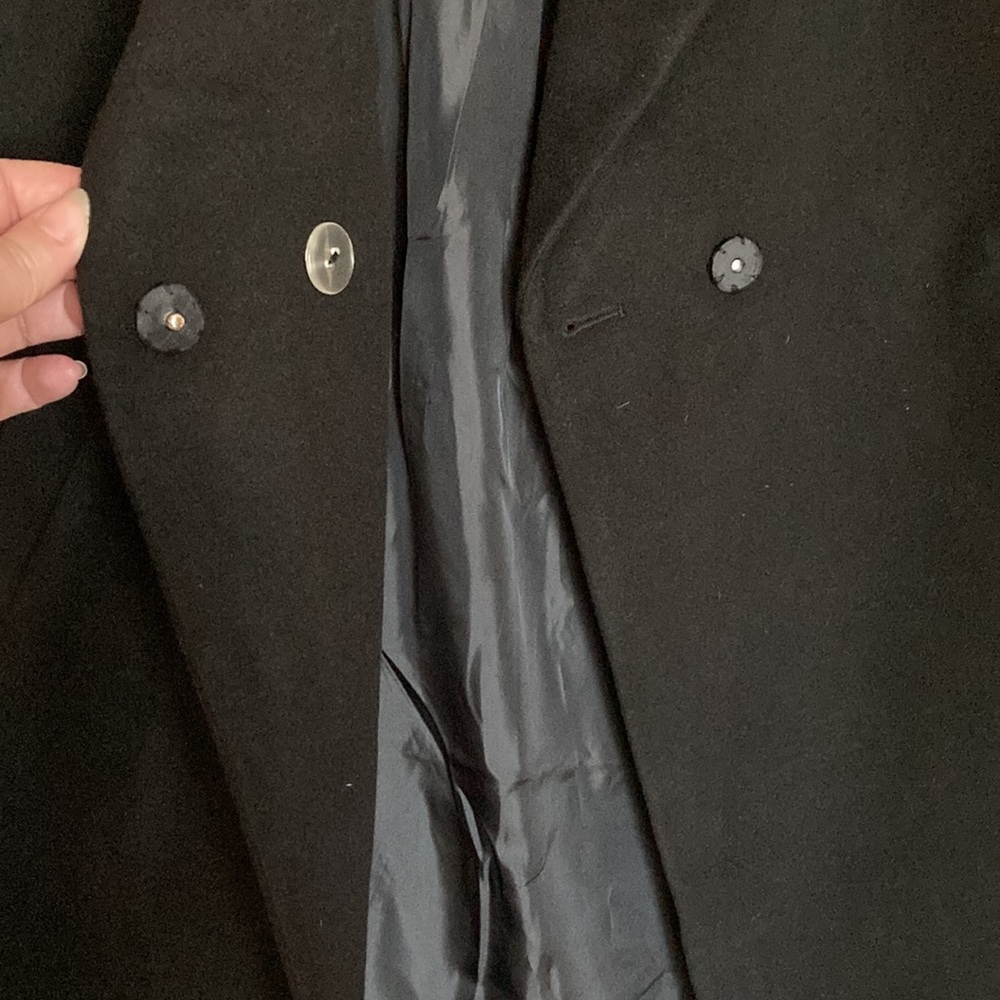 Black Soft Coat With Button Snap Front Close - image 2